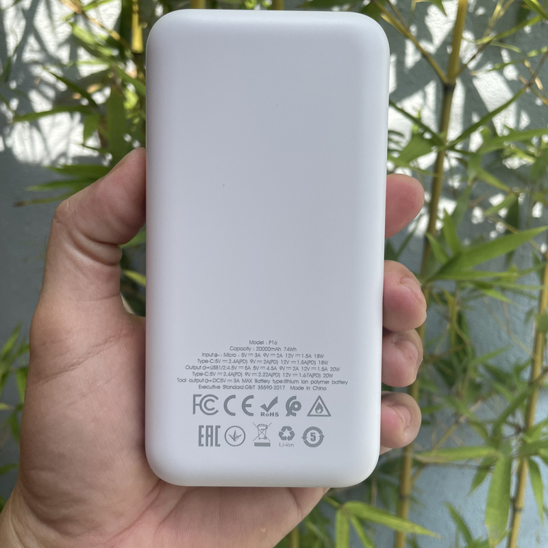 Pin dự phòng sạc nhanh PHANTOM P16 siêu bền 20000mAh hỗ trợ QC 22.5 và PD  20W (2 màu)