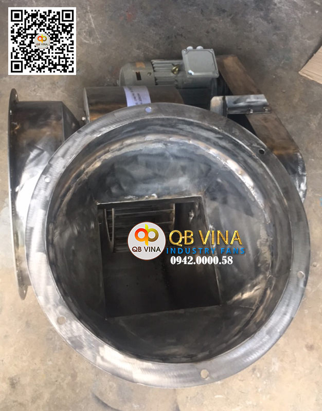 quạt ly tâm gián tiếp inox 304 chống ăn mòn