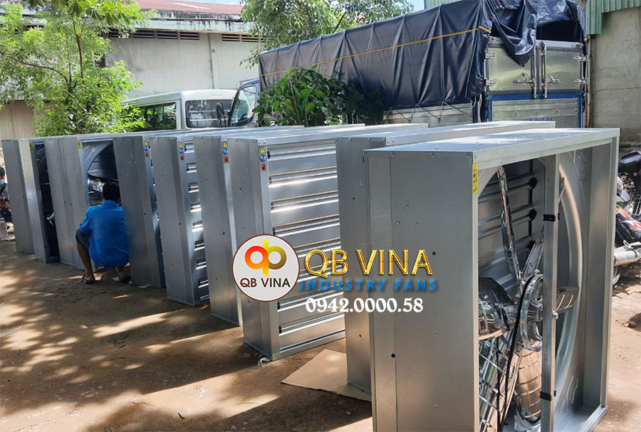 quạt thông gió vuông gián tiếp nhà xưởng DF