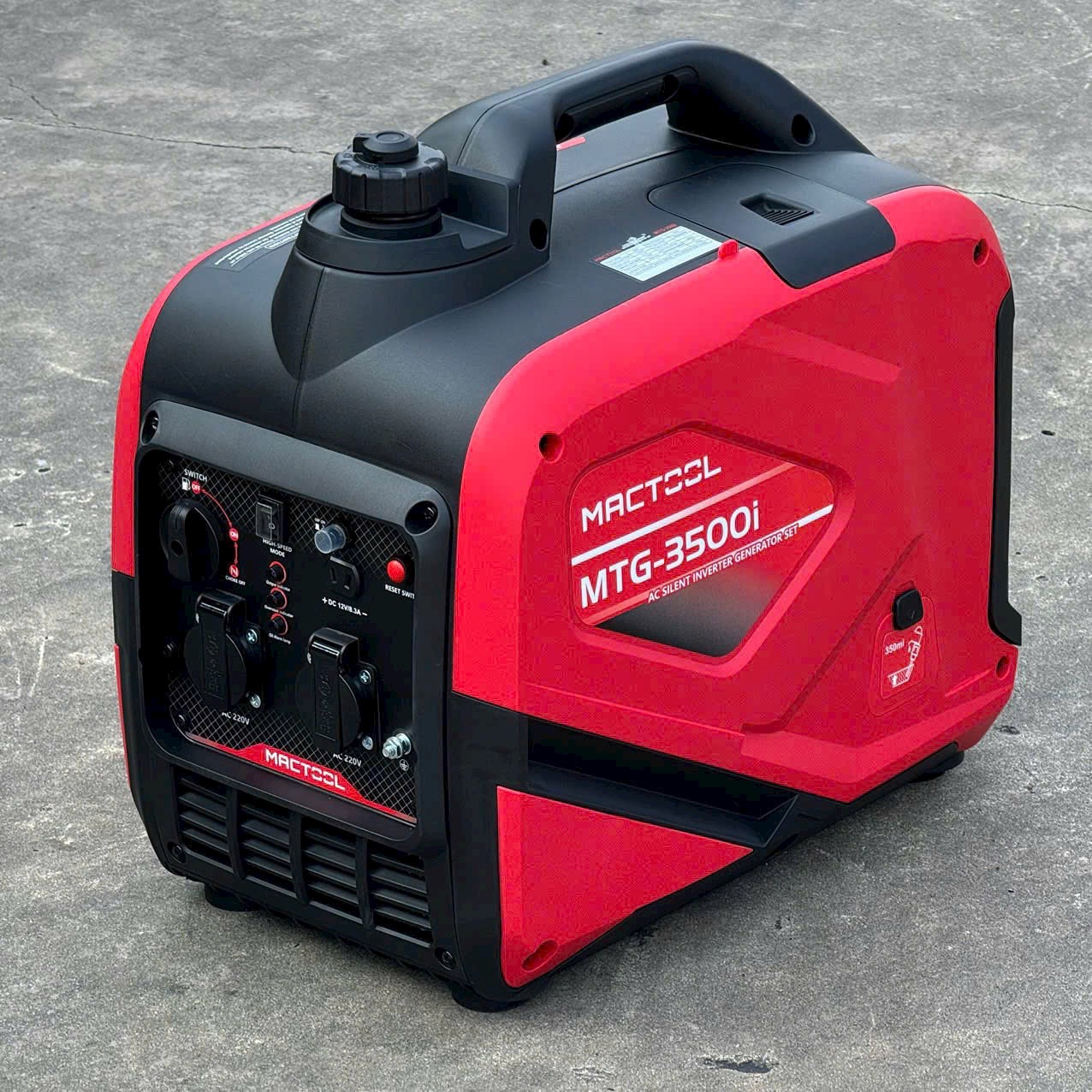 Máy phát điện chạy xăng cách âm Inverter Mactool 3kw MTG-3500i Máy phát điện chạy xăng cách âm Inverter Mactool 3kw MTG-3500i