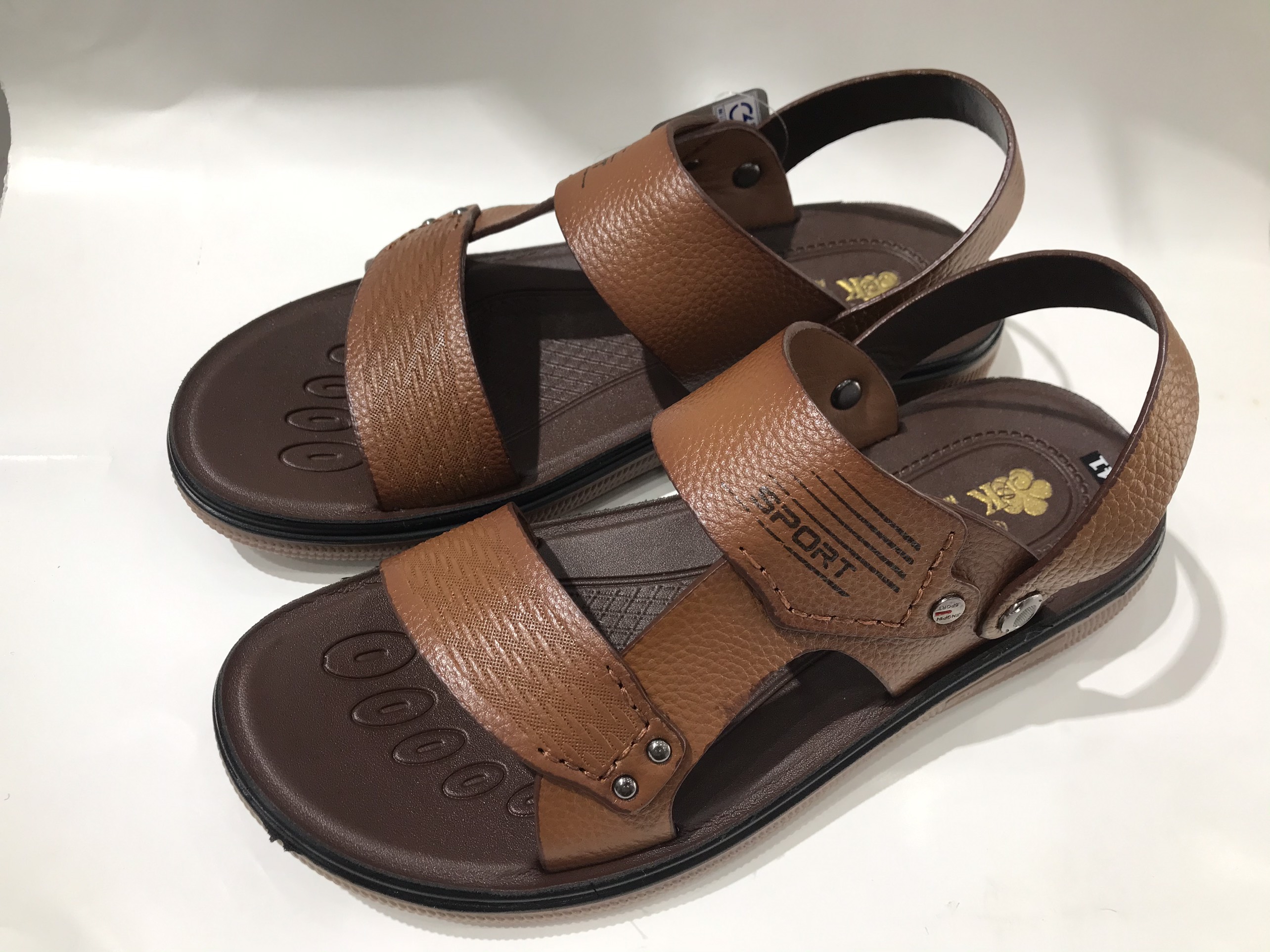 Dép Da Quai Ngang ,Da Bò 100% | Giầy Anh Khoa