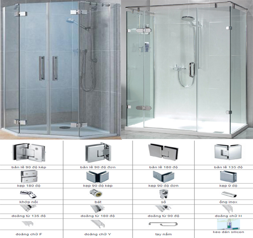 Báo giá phụ kiện vách kính phòng tắm VVP Thái Lan