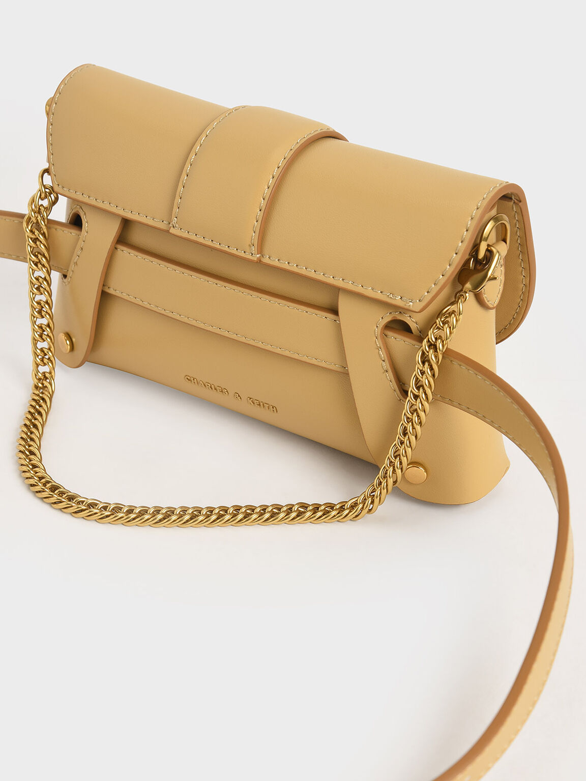 CNK464 (Yellow) Túi xách CNK Metallic Buckle Crossbody Bag Fa House