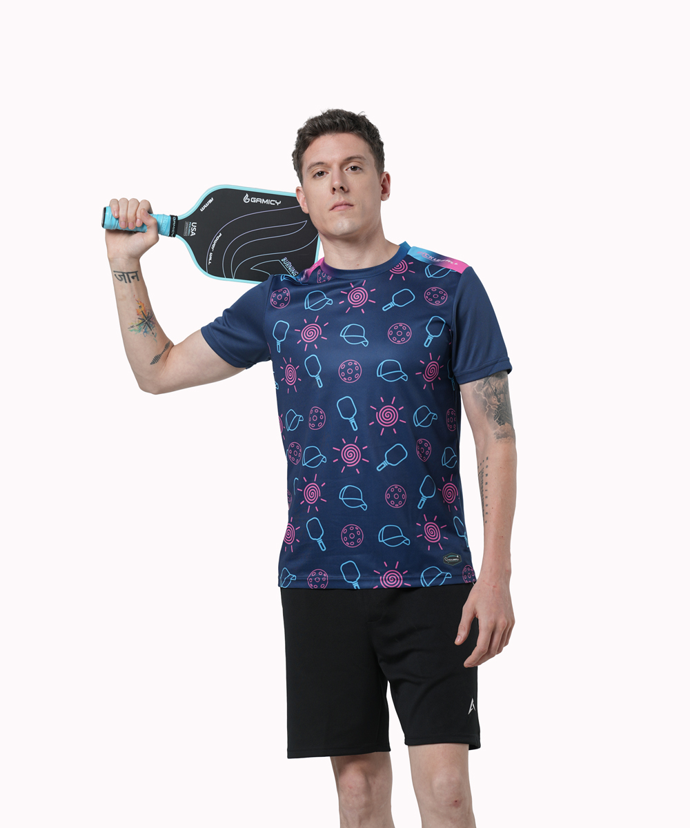Áo T-shirt Pickleball Cross Nam - Màu Xanh Đen