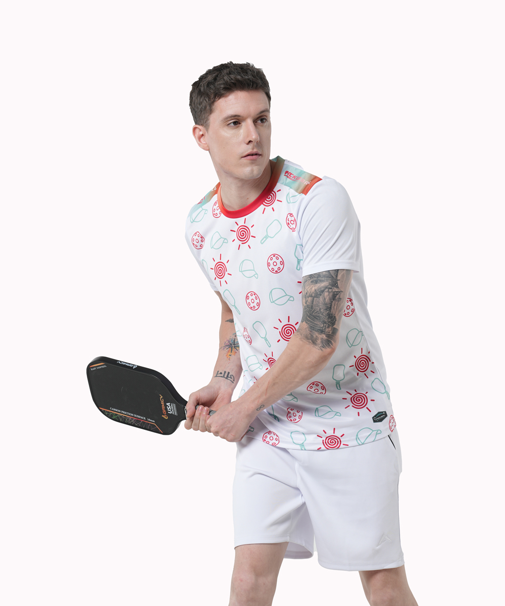 Áo T-shirt Pickleball Cross Nam - Màu Trắng