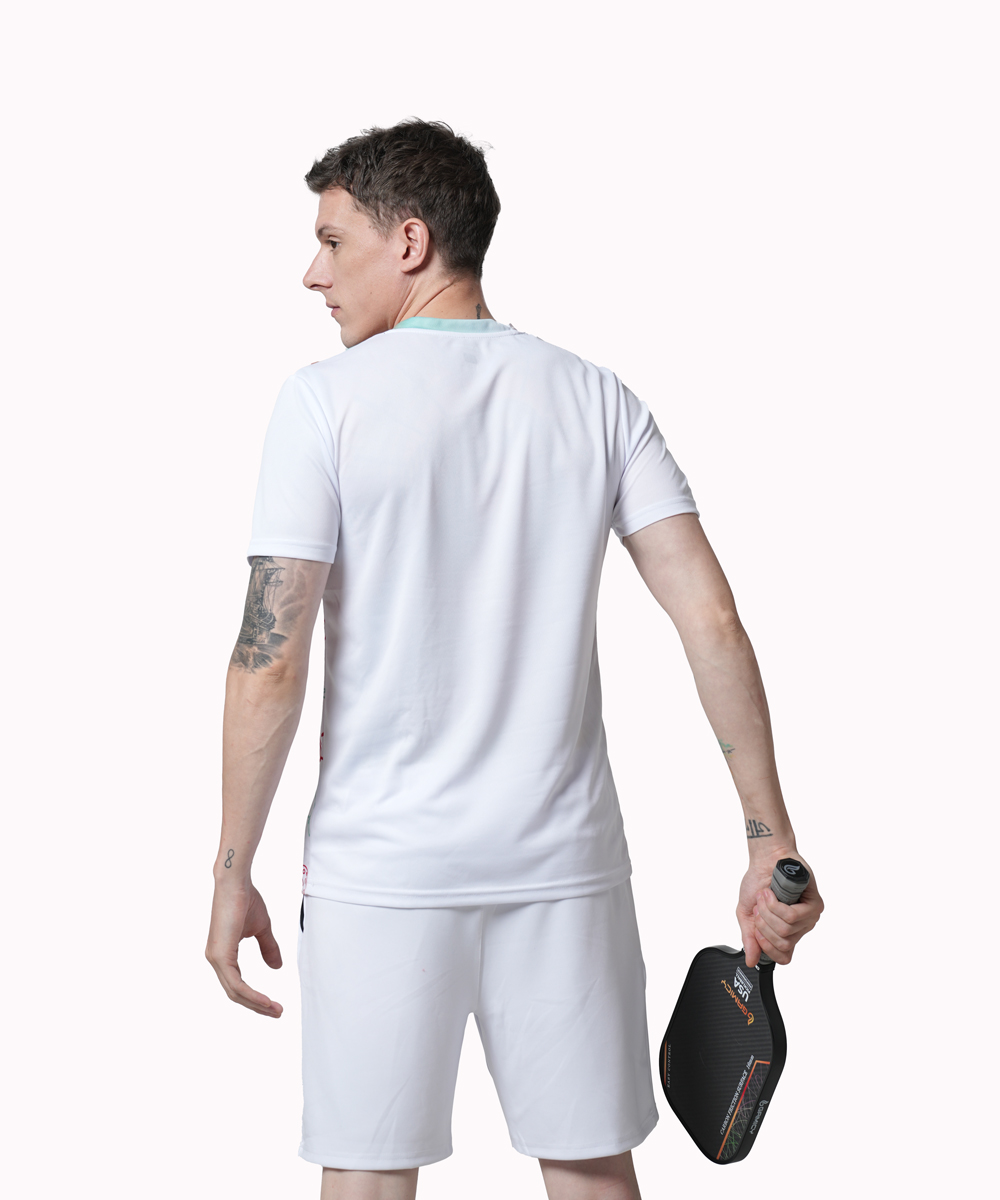 Áo T-shirt Pickleball Cross Nam - Màu Trắng