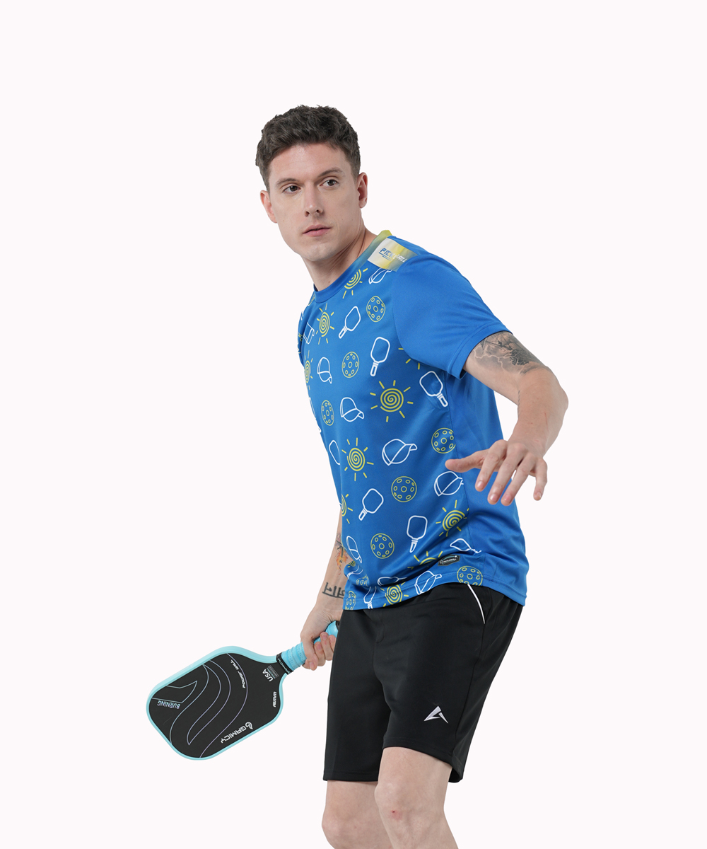 Áo T-shirt Pickleball Cross Nam - Màu Xanh Bích