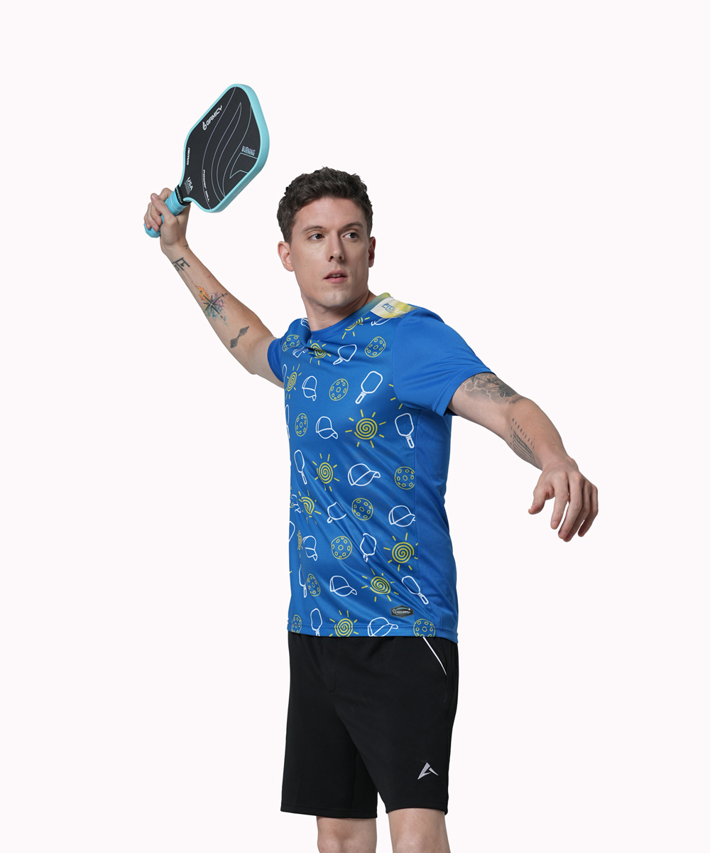 Áo T-shirt Pickleball Cross Nam - Màu Xanh Bích