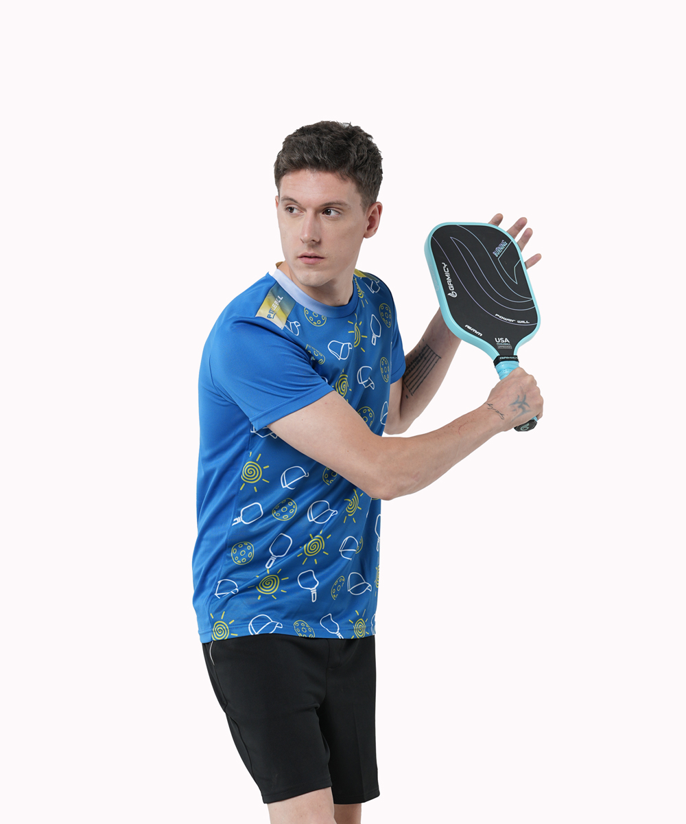 Áo T-shirt Pickleball Cross Nam - Màu Xanh Bích