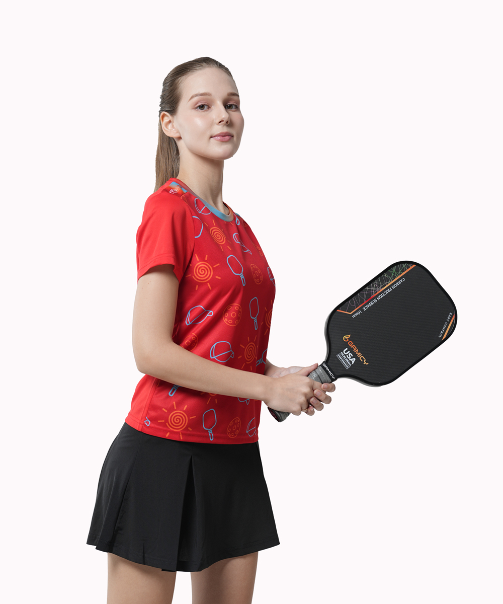 Áo T-shirt Pickleball Cross Nữ - Màu Đỏ