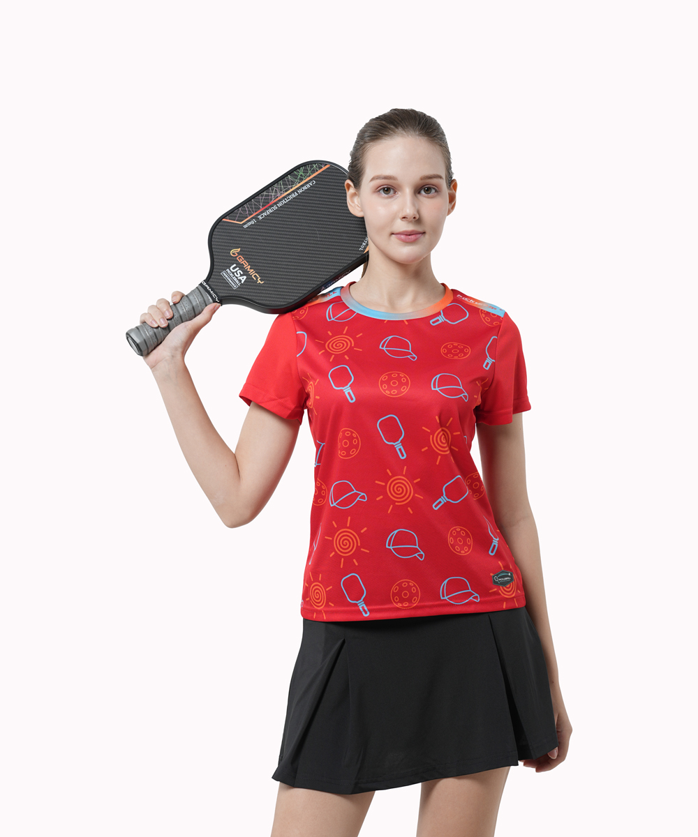 Áo T-shirt Pickleball Cross Nữ - Màu Đỏ
