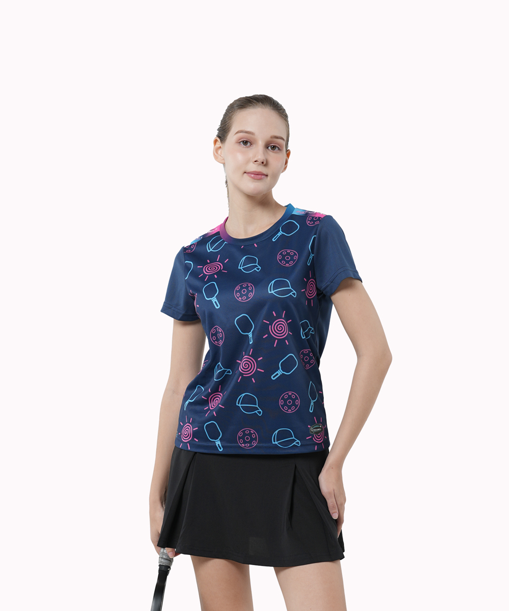 Áo T-shirt Pickleball Cross Nữ - Màu Xanh Đen