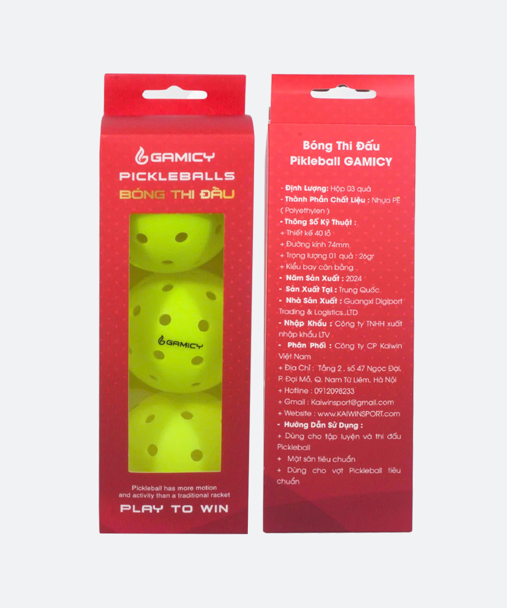 Hộp 3 Bóng Thi Đấu Pickleball Gamicy G-Pro40L