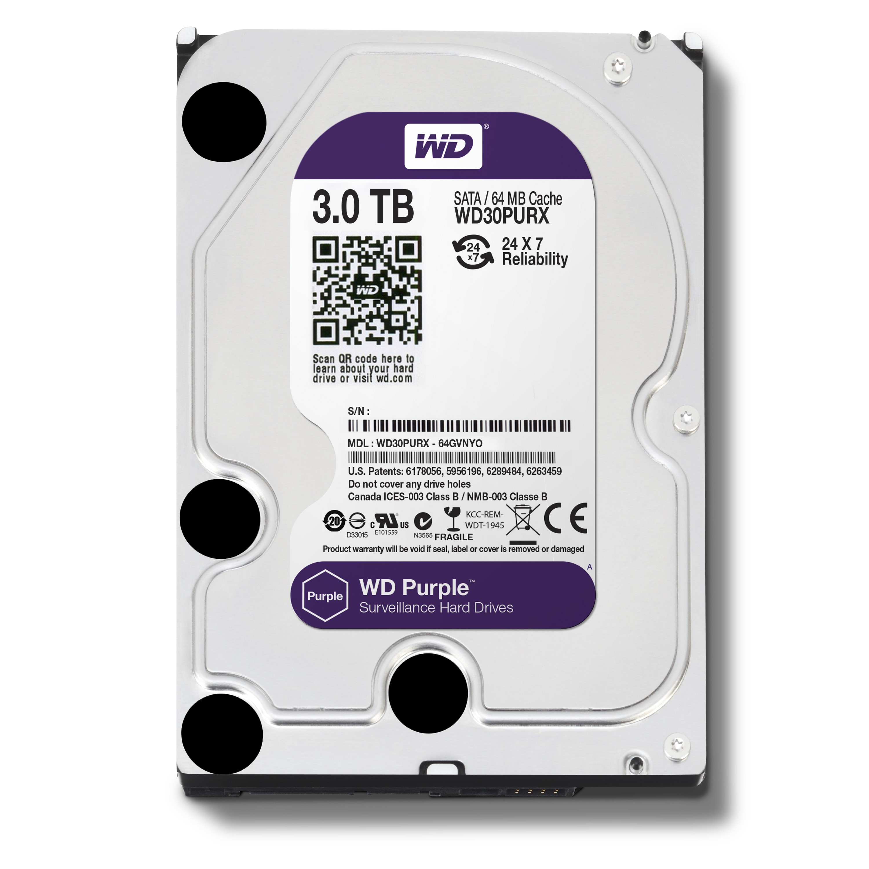 Ổ cứng Western Digital Purple 3TB 64MB Cache