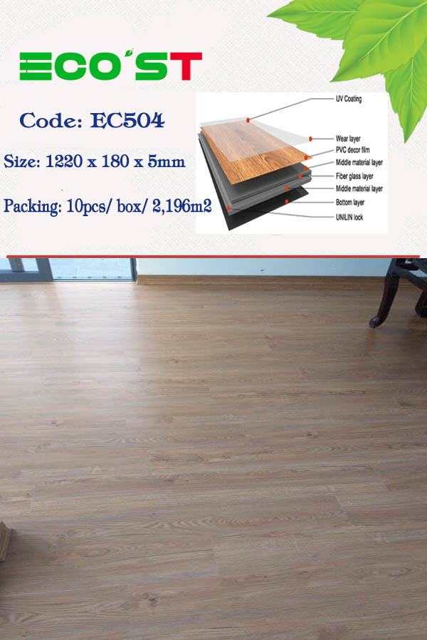 Sàn nhựa hèm khóa Ecost mã EC504
