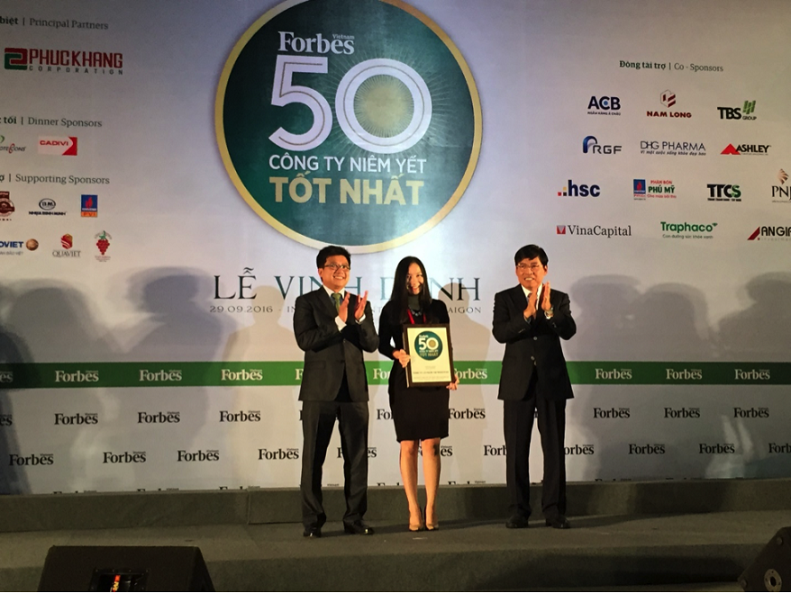 Forbes Việt Nam Vinh danh 50 công ty niêm yết tốt nhất Việt Nam năm 2016