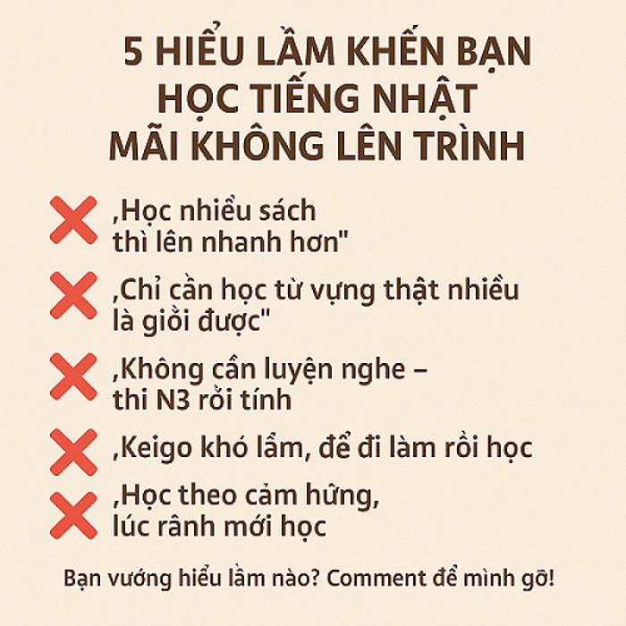5 hiểu lầm khiến bạn học tiếng Nhật mãi không lên trình