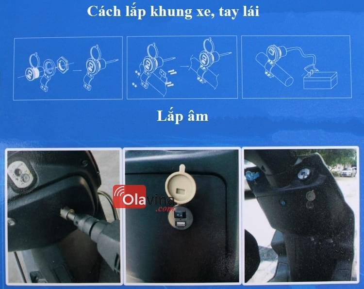 Chế sạc điện thoại trên xe máy V1