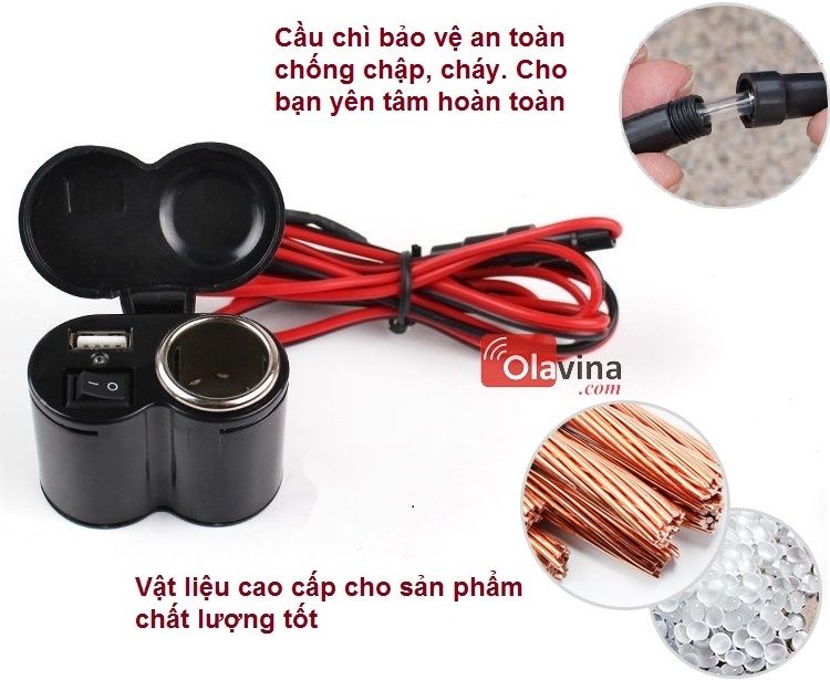 Chế sạc điện thoại trên xe máy V2