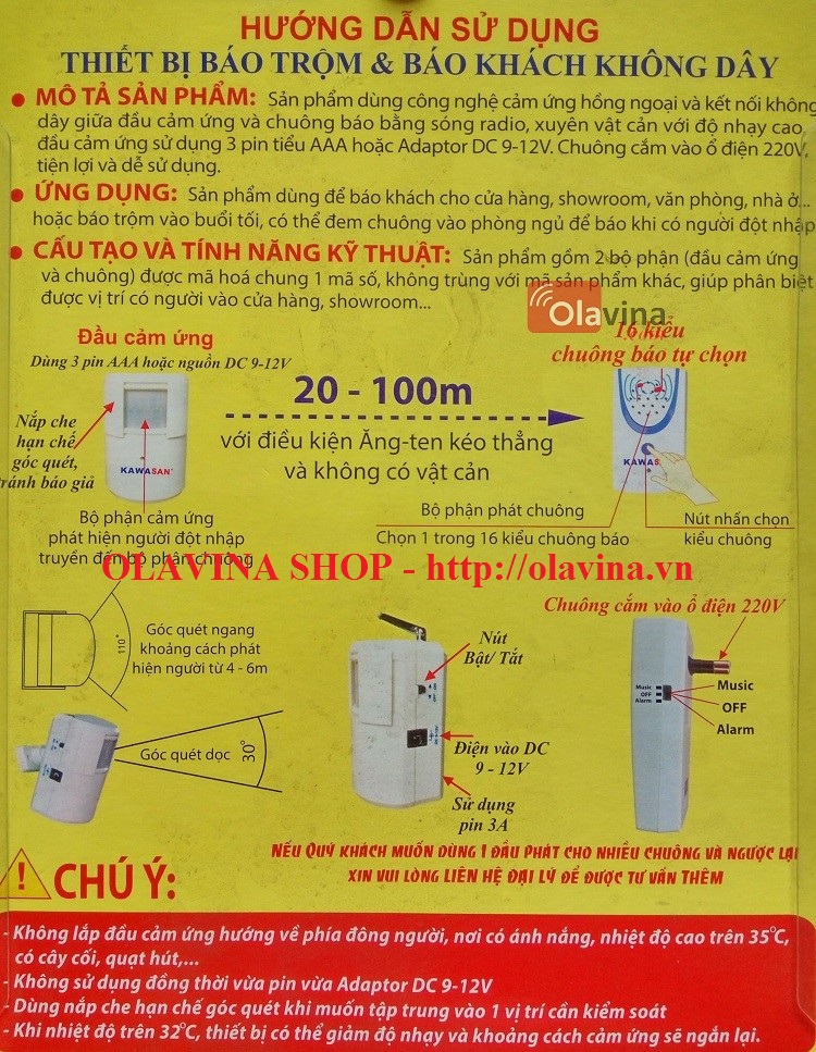 Chuông báo khách I228C OLASHOP