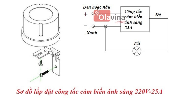 Công tắc cảm biến ánh sáng 220V-25A