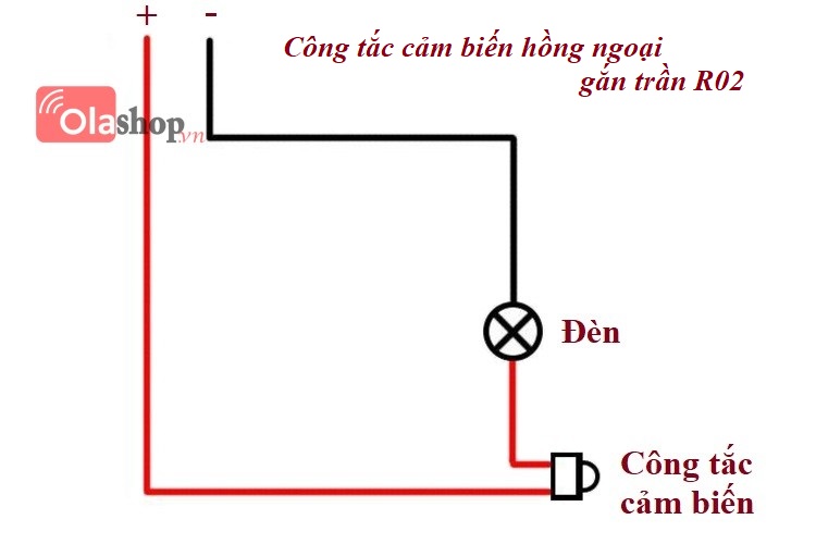 Công tắc cảm biến hồng ngoại gắn trần R02