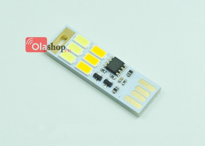 Đèn 6 led usb 2 màu ánh sáng công tắc cảm ứng