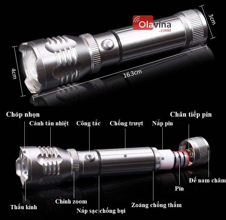 Đèn pin zoom đa năng W515