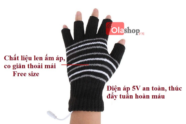 Găng tay sưởi ấm cắm cổng USB