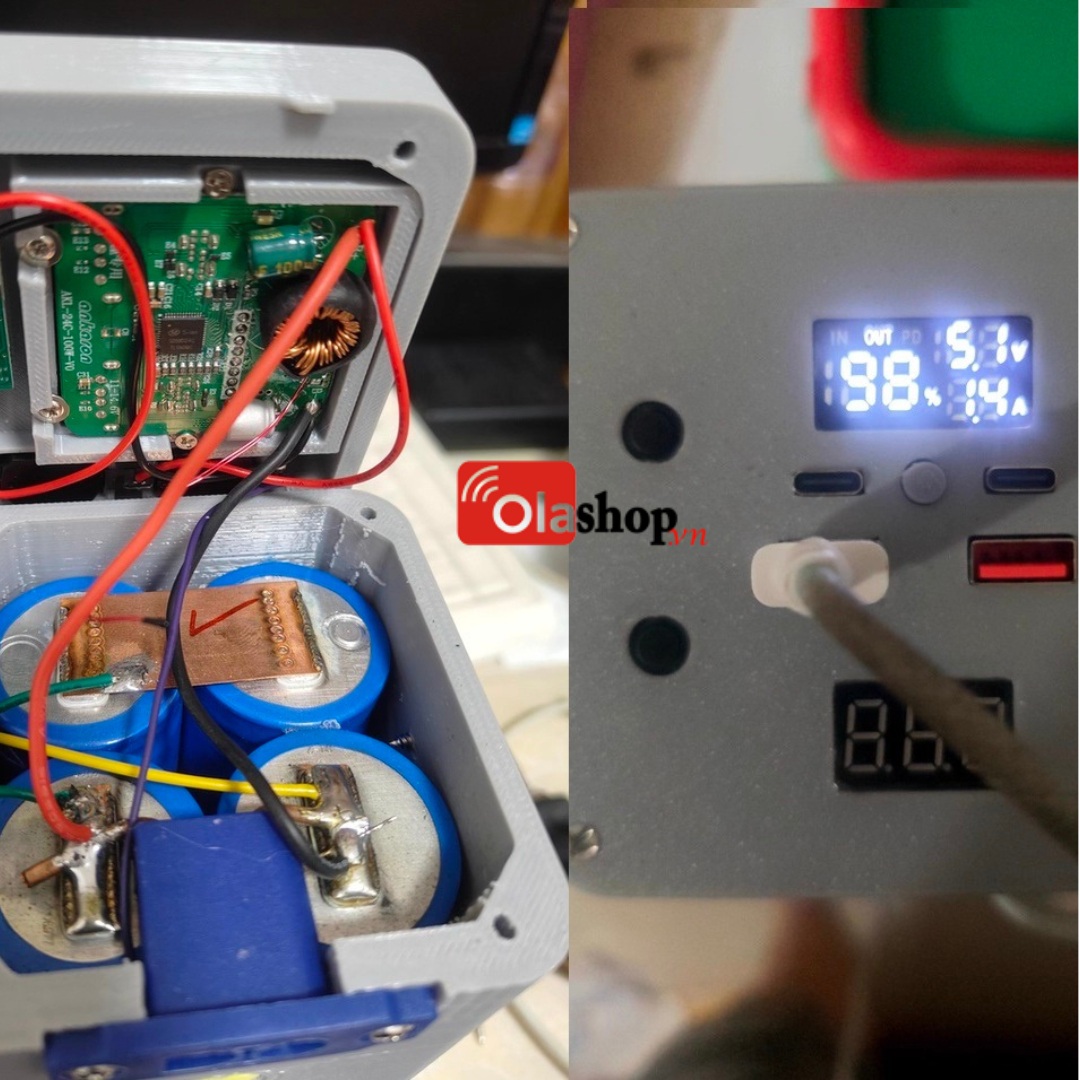 Mạch sạc xả 2 chiều Buck Boost 100w DIY chế siêu sạc dự phòng, kích nổ ô tô từ khối pin sắt LIFEPO4