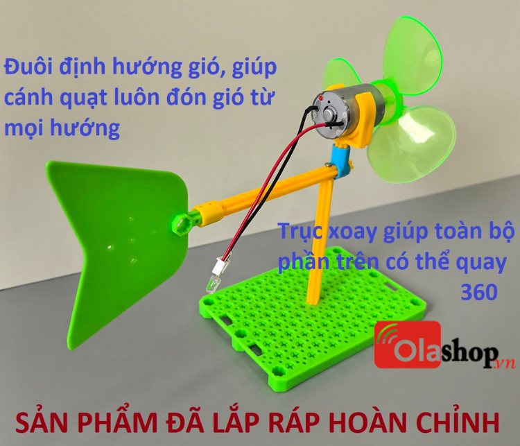 Mô Hình Máy Phát Điện Gió STEM DIY Lắp Ráp Khoa Học Giáo Dục Cho Học Sinh - Bộ Thí Nghiệm Năng Lượng Gió Tự Tạo Điện