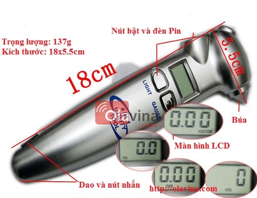 Đồng hồ đo áp suất lốp xe đa năng