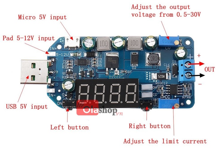 USB chỉnh áp đa năng 15w