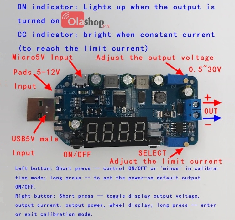 USB chỉnh áp đa năng 15w