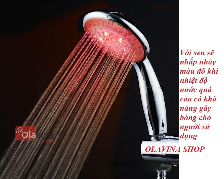 Vòi sen phát sáng đổi màu cảm biến nhiệt OLASHOP