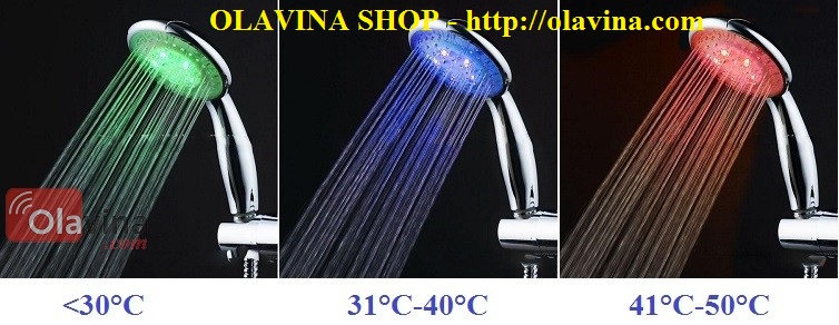 Vòi sen phát sáng đổi màu cảm biến nhiệt OLASHOP