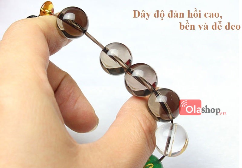 Vòng đeo tay ngũ hành may mắn nam nữ đá pha lê K9