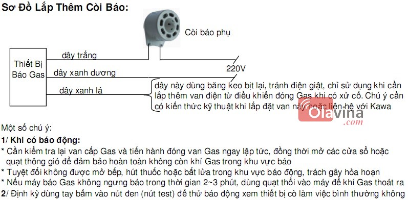 Báo xì gas KAWA-GL09