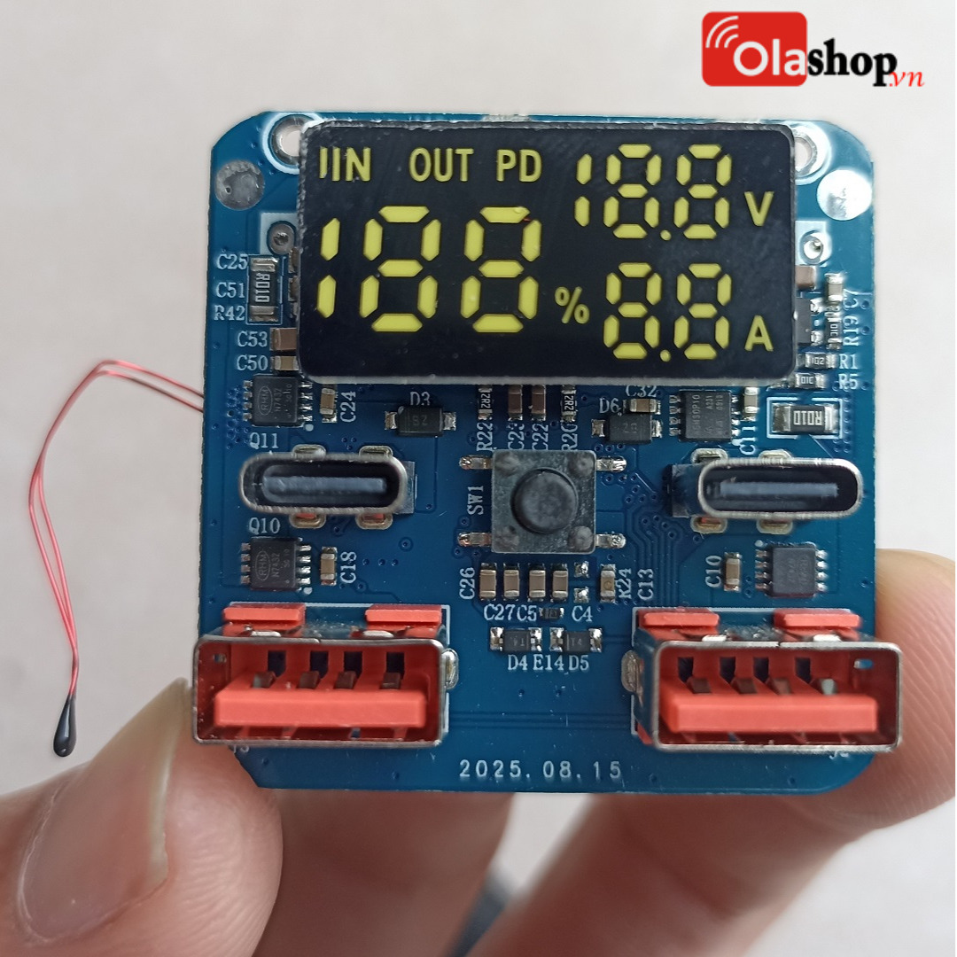 Mạch sạc xả 2 chiều Buck Boost 100w DIY chế siêu sạc dự phòng, kích nổ ô tô từ khối pin sắt LIFEPO4