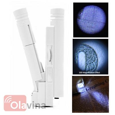 Kính lúp cầm tay 100x có đèn