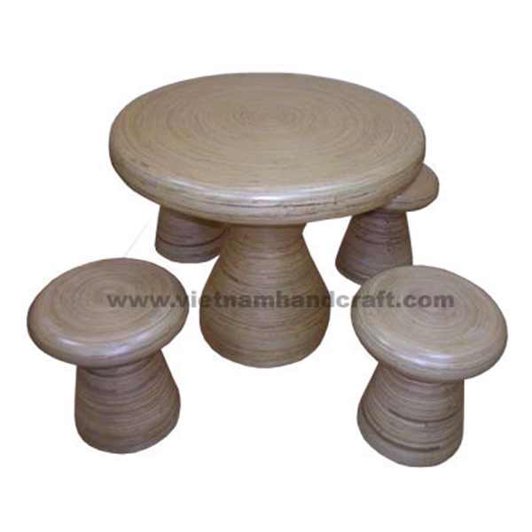 handmade coiled bamboo stools and stands and chairs and tables products
