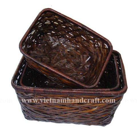 handmade lacquered bamboo bowls and baskets and laundry baskets and hampers products