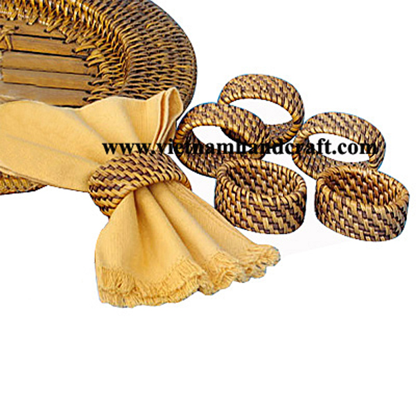 handmade rattan bamboo dishes and plates and charger plates and platters products made in vietnam