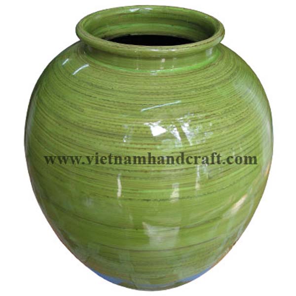 Handmade bamboo vase in green Handmade bamboo vase in green