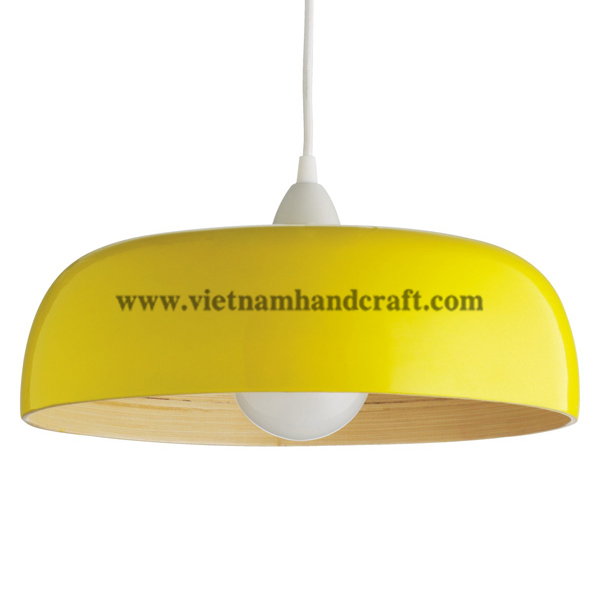 Handcrafted bamboo lamp shape in natural & yellow Handcrafted bamboo lamp shape in natural & yellow