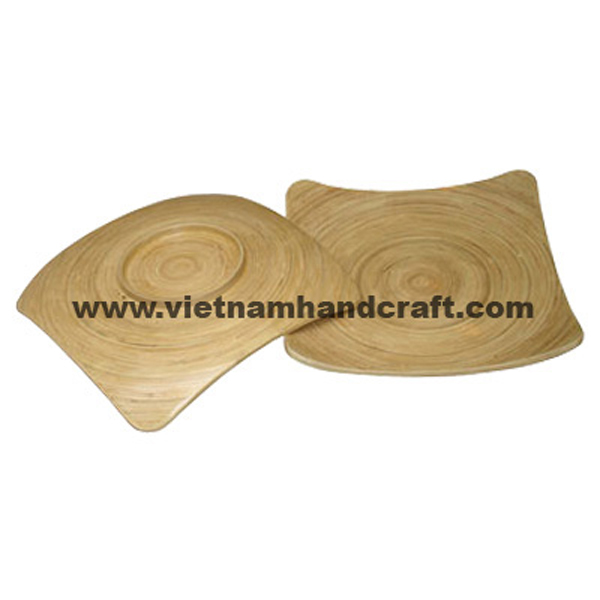 Set of 2 natural bamboo cheese plates Set of 2 natural bamboo cheese plates