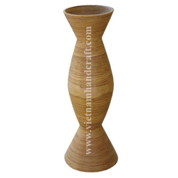 Handmade natural bamboo accent decor vase