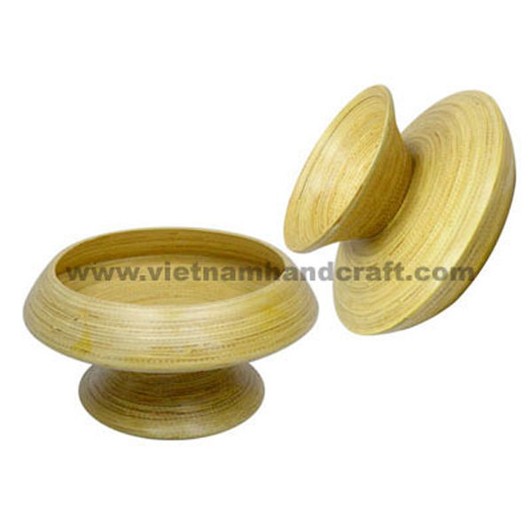 Set of 2 natural bamboo storage bowls Set of 2 natural bamboo storage bowls