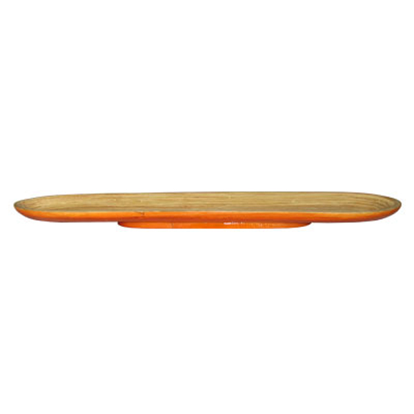 Bamboo sushi plate. Inside in natural, outside hand painted in orange Bamboo sushi plate. Inside in natural, outside hand painted in orange