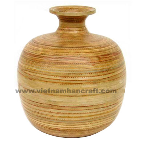 Handmade natural bamboo decor vase in natural all over Handmade natural bamboo decor vase in natural all over